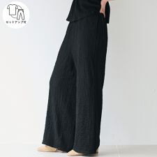 コカ(coca)の【シワが目立ちにくい】クロスシャーリングサイドリボンパンツ 全2色