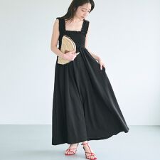 コカ(coca)の【シワが目立ちにくい】クレープシャーリングワンピース 全3色