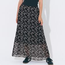 シフォン花柄スカート