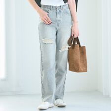 クラッシュデニムパンツ