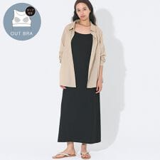 外で着られるブラワンピース OUTBRA とろみリブキャミワンピース 全2色