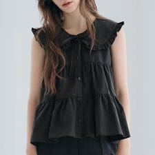 ティアードノースリブラウス 全2色