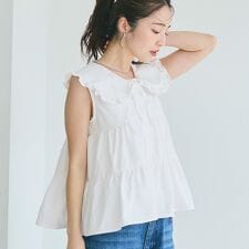 ティアードノースリブラウス 全2色