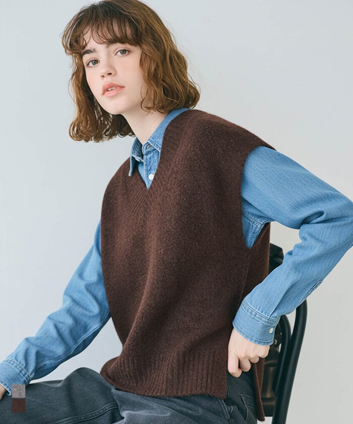 ヤク風Vネックニットベスト 全2色 | コカ(coca) | マルイウェブチャネル