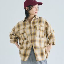 コカ(coca)のチェック柄スナップボタンシャツ 全4色