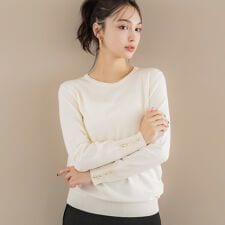 コカ(coca)の袖金ボタンニットトップス 全4色