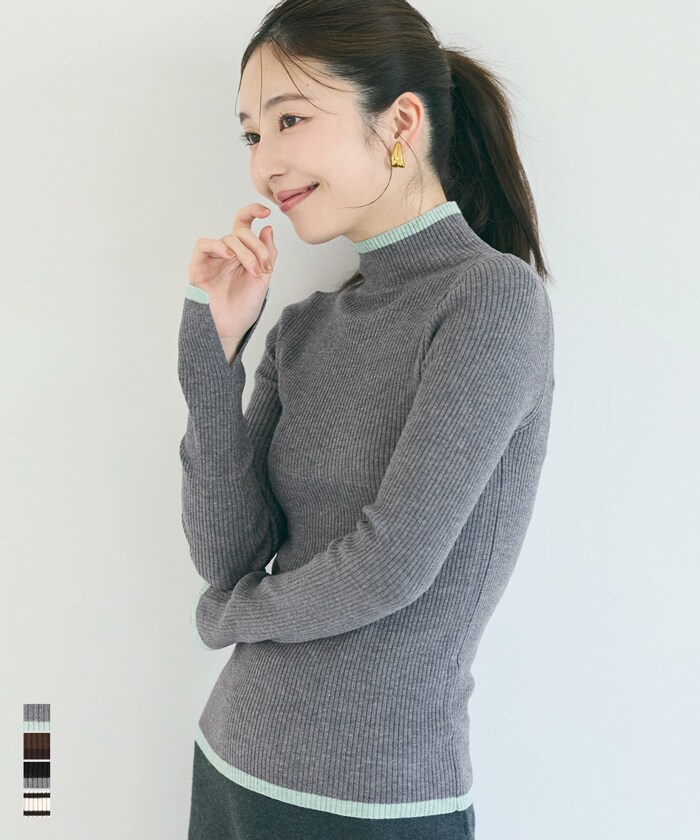 アクリス カシミヤ アンゴラ ニットダッフル フード 畦編み ブラウン L 1179cde949c774e4ea1a936838c7dd