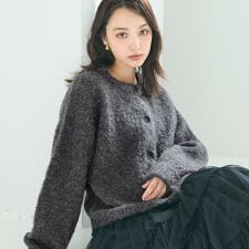 コカ(coca)のブラッシュドブークレカーディガン 全4色
