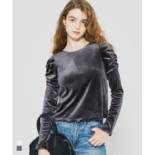 コカ(coca)のベロアシャーリングトップス 全2色