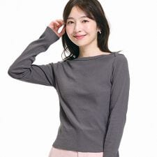 リブボートネックカットソー 全4色