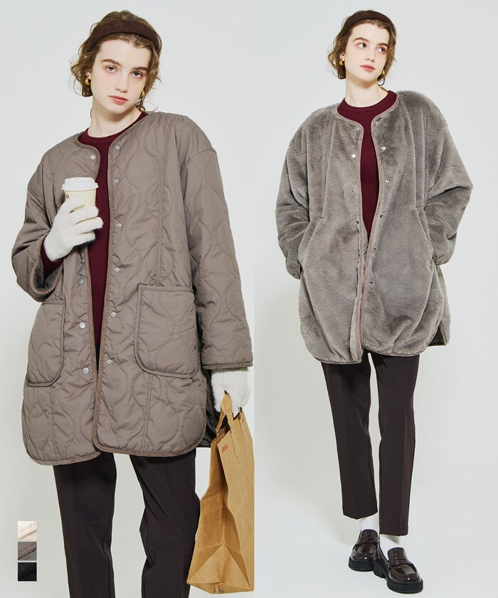 ノーブル トリプルクロスライトクルーネックショートコート noble トリプルクロスライトクルーネックショートコート 36サイズ