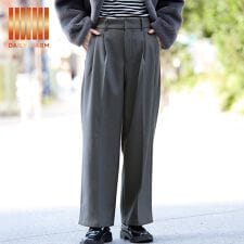 【DAILY WARM】裏起毛ワイドスラックス 全2色
