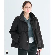 コカ(coca)のウォッシャブル 中綿スタンドカラーフレアブルゾン 全2色