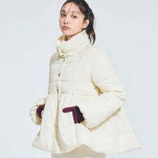 コカ(coca)のウォッシャブル 中綿スタンドカラーフレアブルゾン 全2色