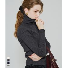 コカ(coca)のウォッシャブル アンゴラタッチタートルネックニットトップス 全4色