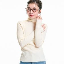 コカ(coca)のウォッシャブル アンゴラタッチタートルネックニットトップス 全4色