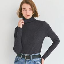 コカ(coca)のウォッシャブル アンゴラタッチタートルネックニットトップス 全4色