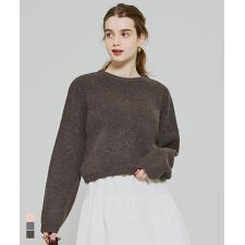 コカ(coca)の縮絨ニットクロップド丈トップス 全3色