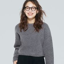 コカ(coca)の縮絨ニットクロップド丈トップス 全3色