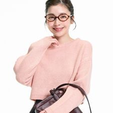 コカ(coca)の縮絨ニットクロップド丈トップス 全3色