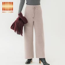 【DAILY WARM】裏起毛ニットパンツ 全4色