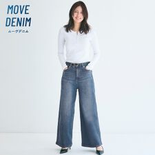 ムーヴデニムワイドパンツ 全2色