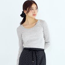 テレコリブUネックTシャツ 全4色