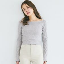 ボートネックリブTシャツ 全4色