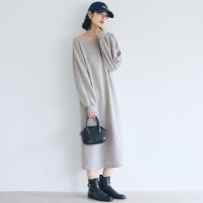 裏毛2wayオフショルダーワンピース 全2色