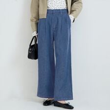 とろみデニムタックパンツ 全2色