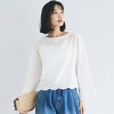 コットンレースブラウス