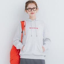 ミニ裏毛刺繍ロゴプルパーカー 全2色