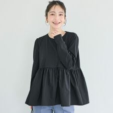 異素材切り替え長袖Tシャツ 全2色