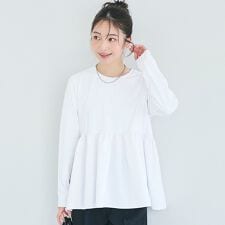 異素材切り替え長袖Tシャツ 全2色