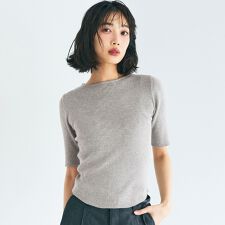 五分丈ラウンドヘムニット 全2色