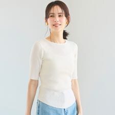 五分丈ラウンドヘムニット 全2色