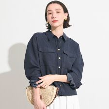 【セットアップ可能】デニムライクシャツ