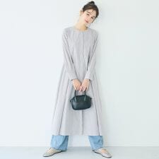 SOLOTEX(R)使用フレアシャツワンピース 全2色