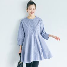 SOLOTEX(R)使用七分袖フレアブラウス 全2色