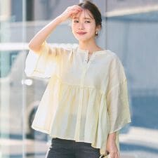 シアーフレアスリーブブラウス 全4色