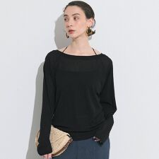 シアージョーゼットラグラントップス 全2色