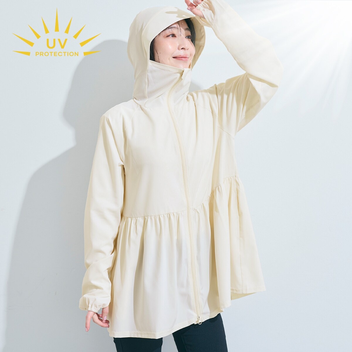 再入荷！！／【UVパーカー・UPF50＋】UVカットティアードパーカー 全4