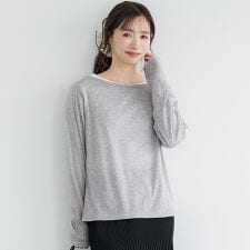 ワンショルダーシアー長袖Tシャツ 全2色