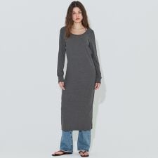 とろみリブUネックワンピース 全2色