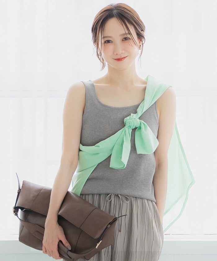 田中里奈様着用】スクエアネックニットタンクトップ 全4色 | コカ(coca