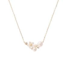 K10 YG フラワーパールネックレス