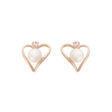 K10 PG パールハートピアス≪6月 誕生石≫