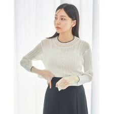 アースミュージック＆エコロジー(earth music&ecology)のシアー配色リブプルオーバー