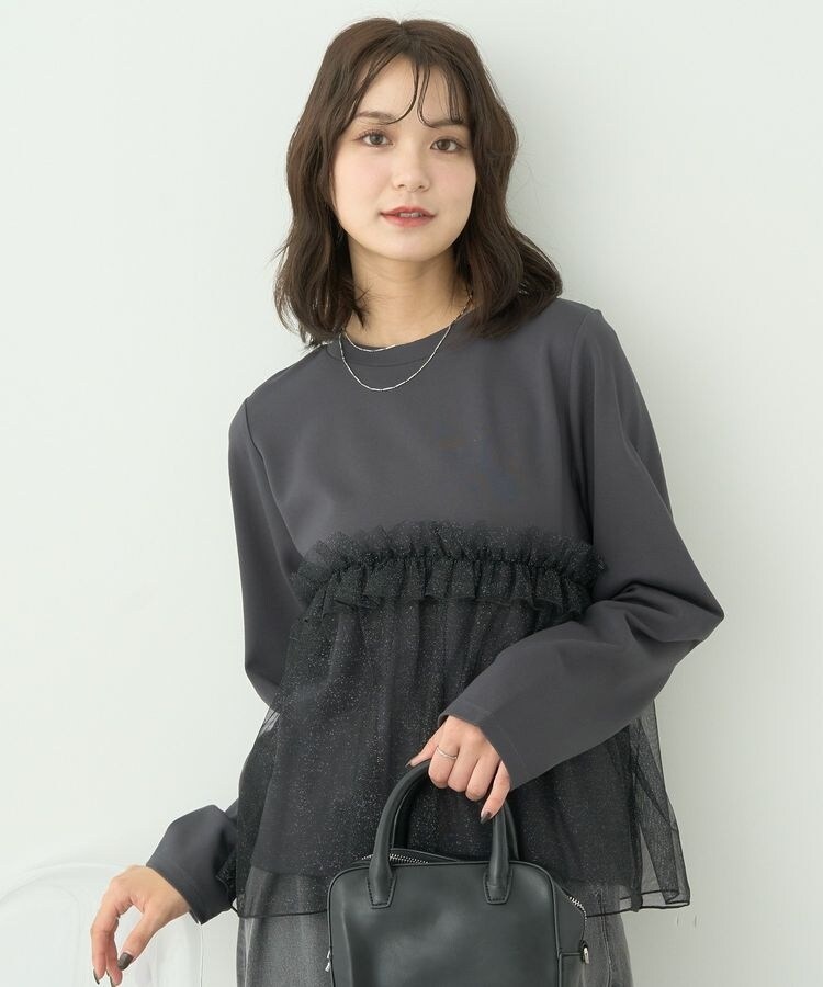 Green Parks  袖刺繍Vネックカットプルオーバー F ネイビー Green Parks 袖刺繍Vネックカットプルオーバー F ネイビー