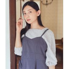 前後2wayミニフリンジブラウス